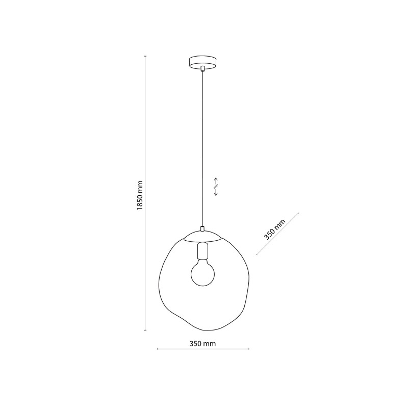 Suspension SOL AMBER verre ambré 25cm et métal doré Design chic 