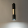 Suspension VIVIEN BLACK/GOLD metal noir et bois Industriel 