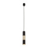 Suspension VIVIEN BLACK/GOLD metal noir et bois Industriel 