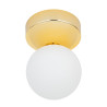 Plafonnier BIANCA GOLD boule verre blanc base ronde metal doré Design chic 