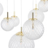 Suspension CADIX GOLD 7 boules verre transparent Design chic 