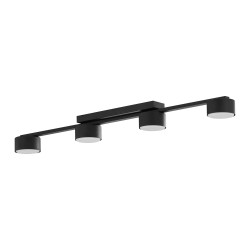 Plafonnier DALLAS BLACK 4 lampes metal noir Minimaliste 