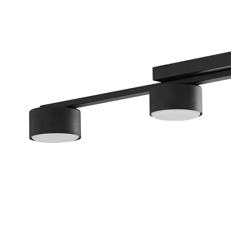 Plafonnier DALLAS BLACK 4 lampes metal noir Minimaliste 