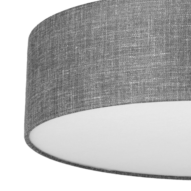 Plafonnier EARTH rond 60cm tissu gris Minimaliste 