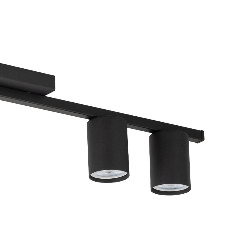 Plafonnier LOGAN BLACK 3 lampes metal noir Minimaliste 