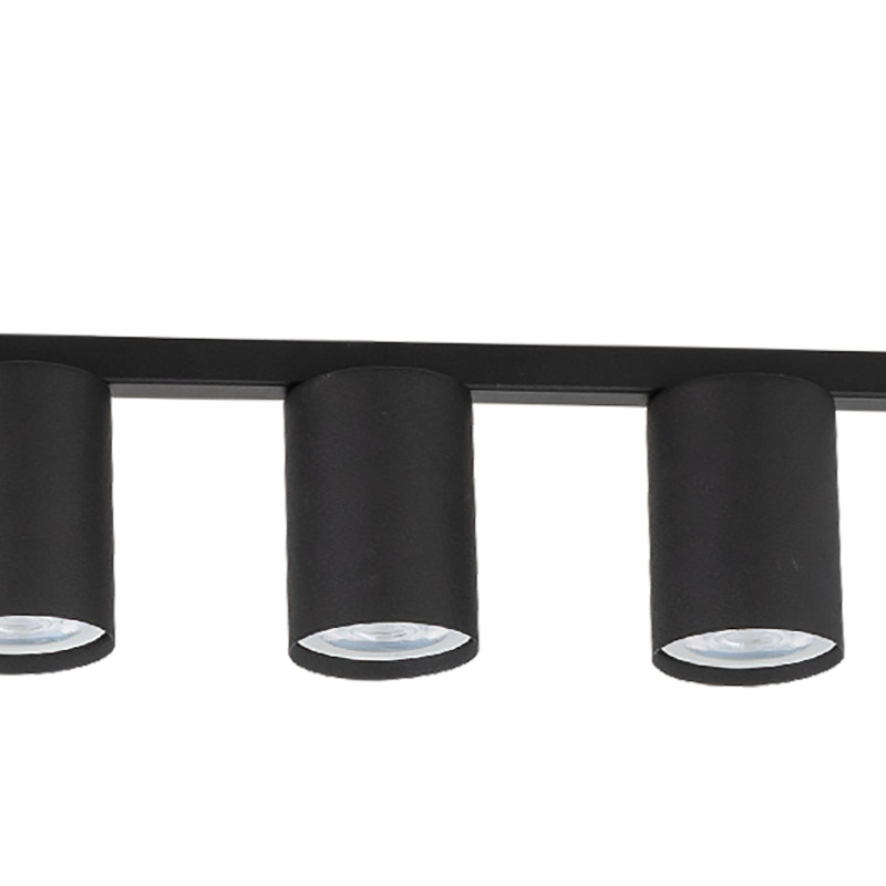 Plafonnier LOGAN BLACK 4 lampes metal noir Minimaliste 