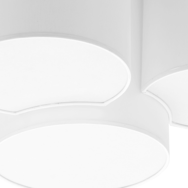 Plafonnier MONA WHITE 4 abat-jour tissu blanc Design chic 