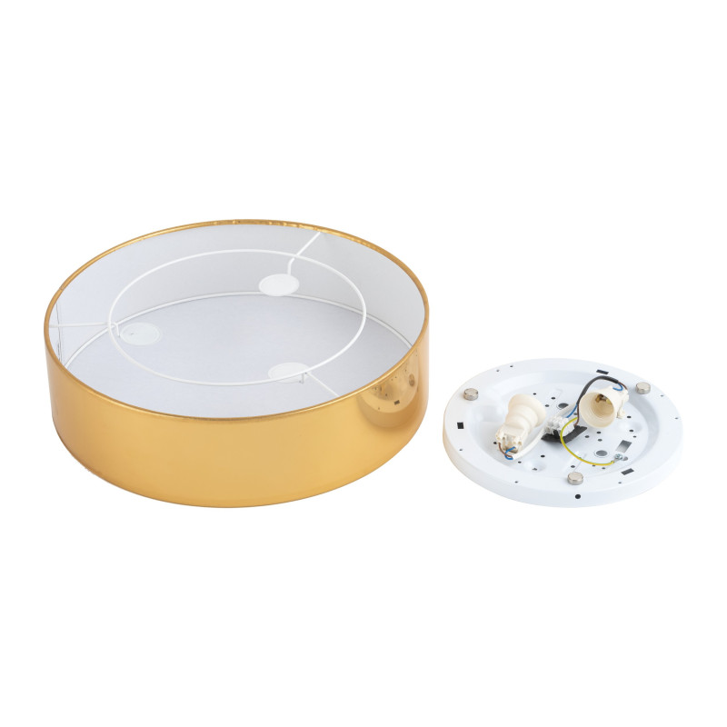 Plafonnier RONDO GOLD rond 45cm tissu doré Minimaliste 