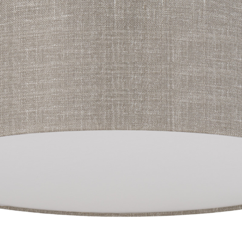 Suspension RONDO LINEN rond 45cm tissu lin beige gris Minimaliste 