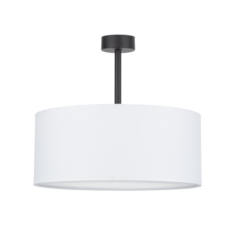 Suspension RONDO WHITE rond 45cm tissu blanc Design Minimaliste 