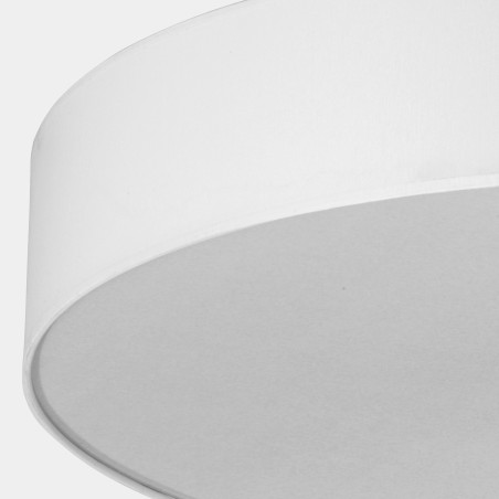 Plafonnier RONDO WHITE rond 78cm tissu blanc Design Minimaliste 