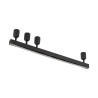 Plafonnier décalé TOP BLACK 4 lampes orientables alignées metal noir Minimaliste 