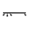 Plafonnier décalé TOP BLACK 4 lampes orientables alignées metal noir Minimaliste 