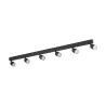 Plafonnier TOP BLACK 6 lampes orientables alignées metal noir Minimaliste 