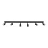 Plafonnier TOP BLACK 6 lampes orientables alignées metal noir Minimaliste 