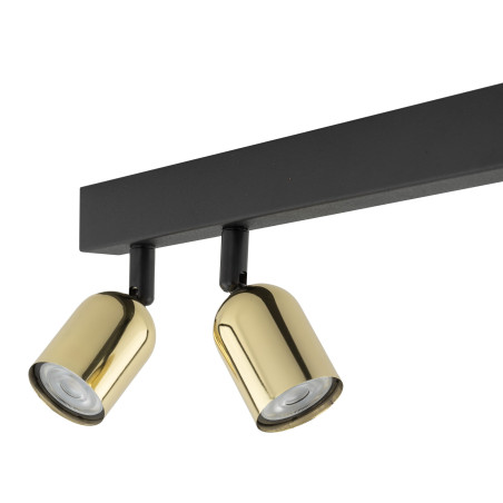 Plafonnier décalé TOP GOLD 3 lampes orientables alignées metal doré Minimaliste 