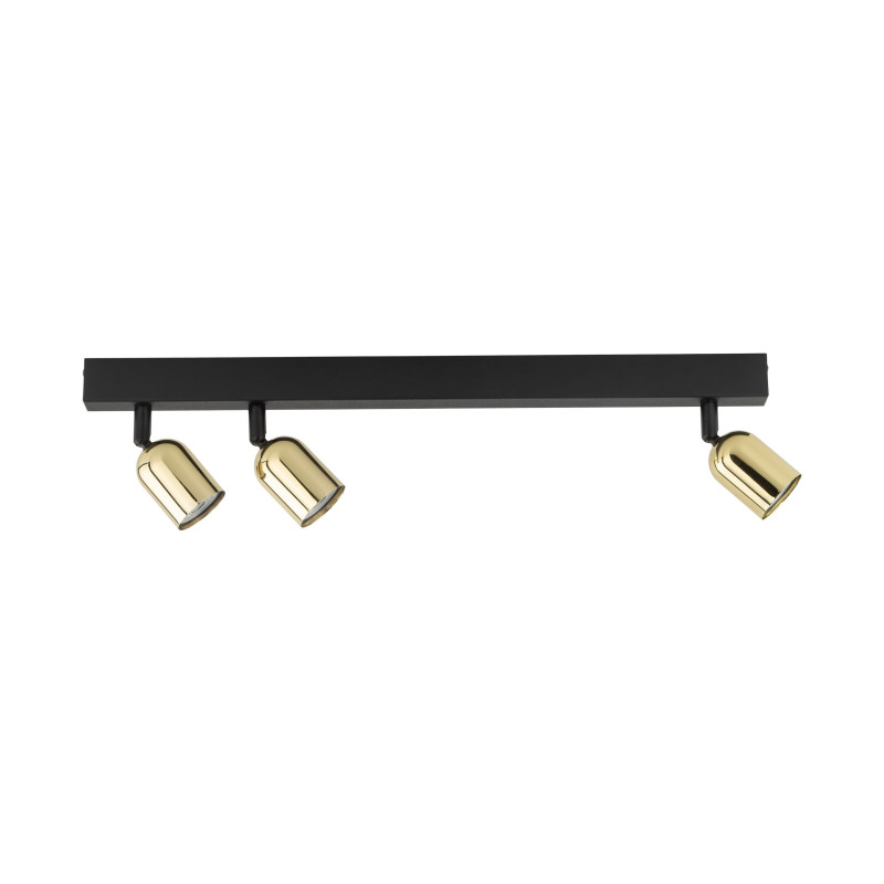 Plafonnier décalé TOP GOLD 3 lampes orientables alignées metal doré Minimaliste 