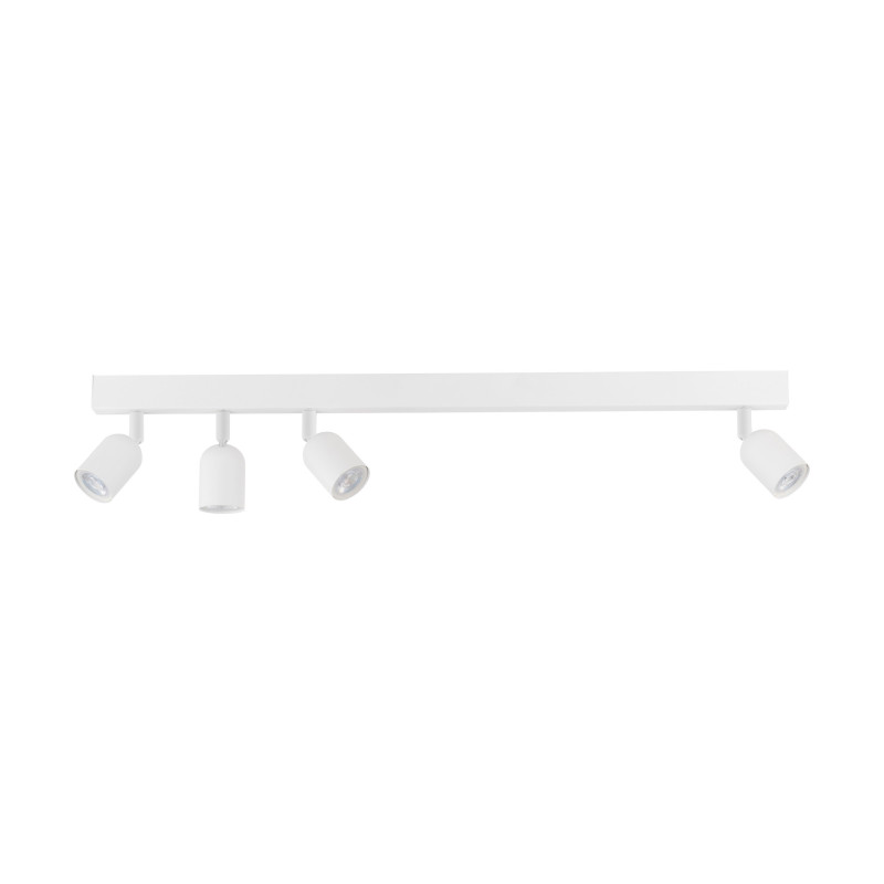 Plafonnier décalé TOP WHITE 4 lampes orientables alignées metal blanc Minimaliste 