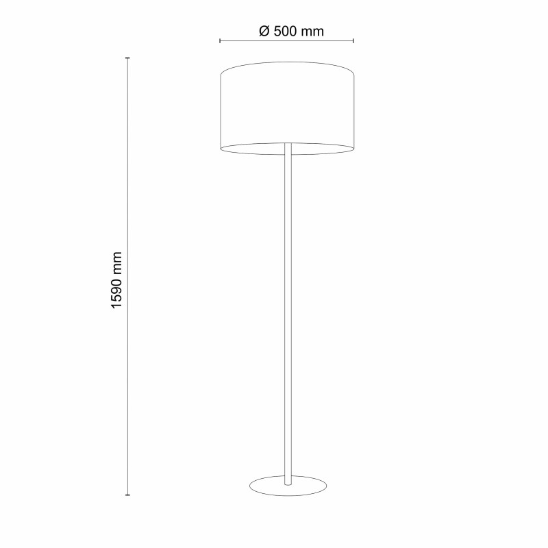 Lampadaire EARTH rond tissu gris Minimaliste 