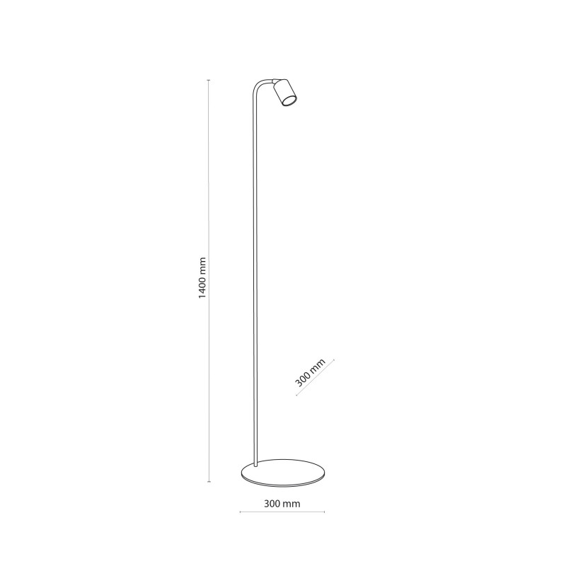 Lampadaire LOGAN WHITE metal blanc Minimaliste 