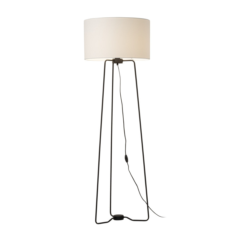 Lampadaire TAMPA abat-jour tissu blanc Industriel 