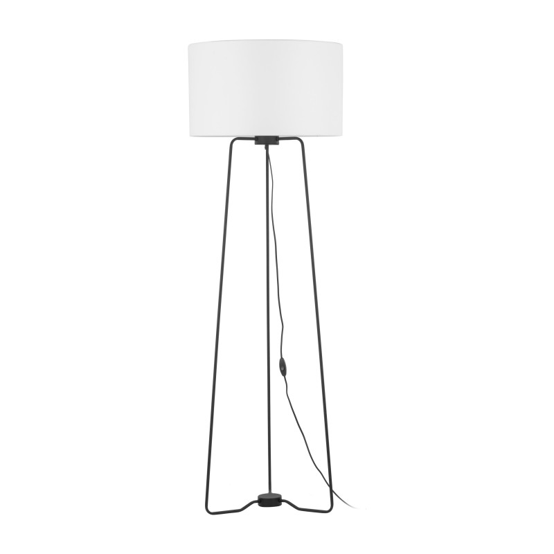 Lampadaire TAMPA abat-jour tissu blanc Industriel 