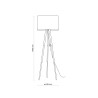 Lampadaire TOKYO WHITE bois clair et tissu blanc Nature Scandinave 