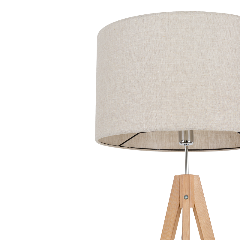 Lampadaire TREVISO NATURE bois clair et lin beige gris Nature Scandinave 