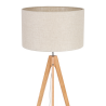 Lampadaire TREVISO NATURE bois clair et lin beige gris Nature Scandinave 