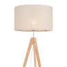 Lampadaire TREVISO NATURE bois clair et lin beige gris Nature Scandinave 