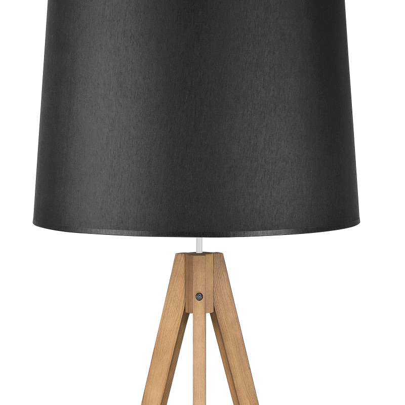 Lampadaire WALZ BLACK bois clair et tissu noir Nature Scandinave 