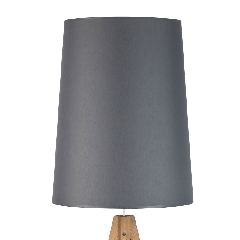 Lampadaire WALZ GRAY bois clair et tissu gris anthracite Nature Scandinave 