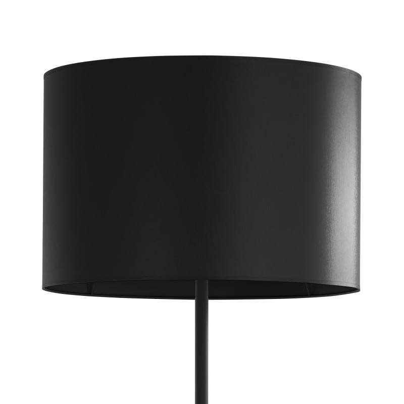 Lampadaire WINSTON BLACK abat-jour tissu noir pied metal Minimaliste 