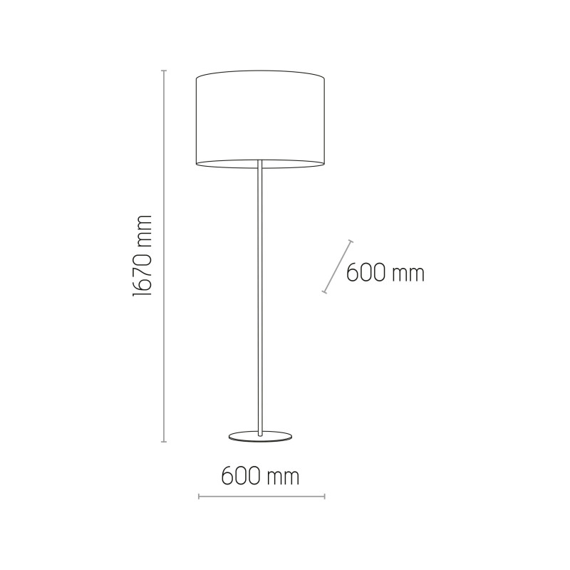 Lampadaire WINSTON WHITE abat-jour tissu blanc pied metal Minimaliste 