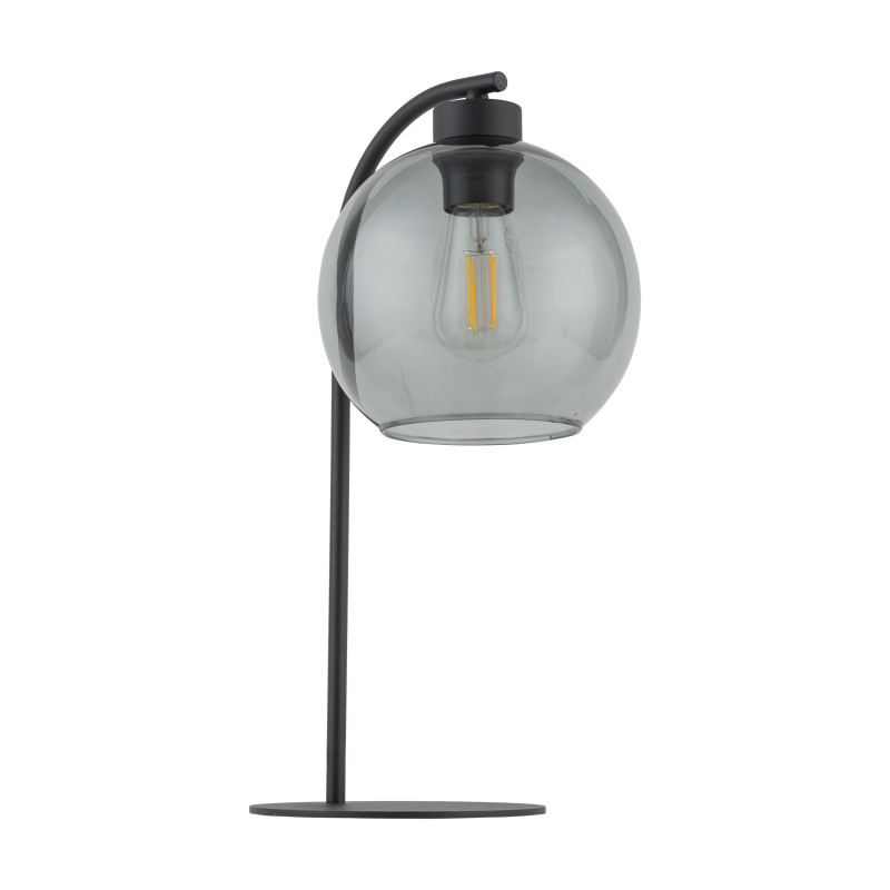 Lampe à poser CUBUS GRAPHITE verre fumé et métal noir Dessign chic 