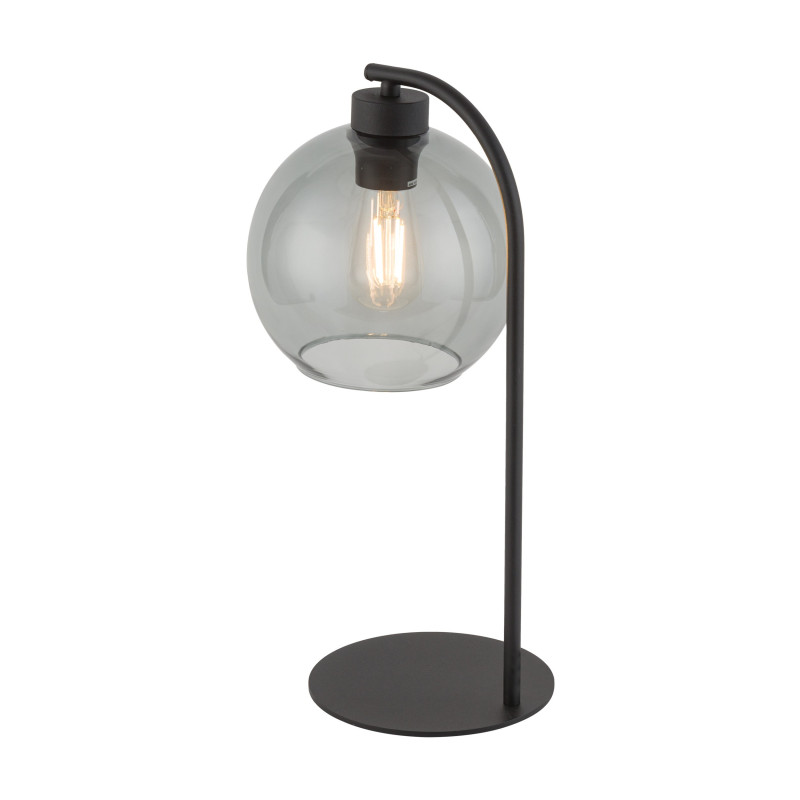 Lampe à poser CUBUS GRAPHITE verre fumé et métal noir Dessign chic 