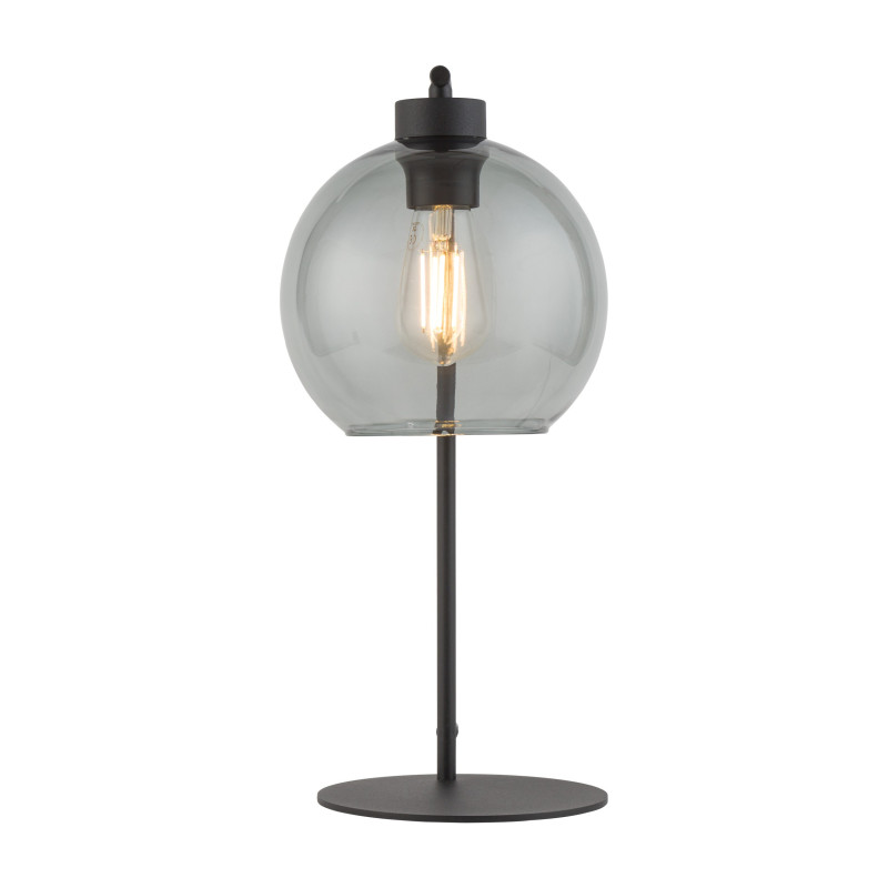 Lampe à poser CUBUS GRAPHITE verre fumé et métal noir Dessign chic 