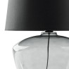 Lampe à poser FIORD GRAPHITE tissu gris anthracite et verre fumé Minimaliste 