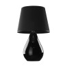 Lampe à poser LACRIMA BLACK tissu et verre noir Minimaliste 