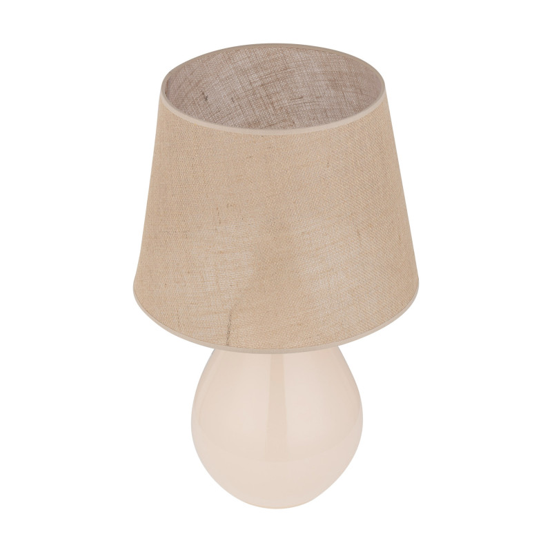 Lampe à poser LACRIMA ECRU tissu et verre beige Minimaliste 