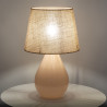 Lampe à poser LACRIMA ECRU tissu et verre beige Minimaliste 