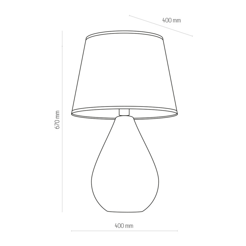 Lampe à poser LACRIMA ECRU tissu et verre beige Minimaliste 