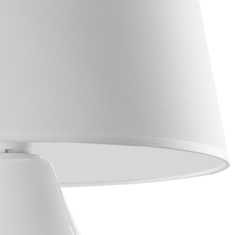 Lampe à poser LACRIMA WHITE tissu et verre blanc Minimaliste 