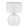 Lampe à poser PALLA WHITE tissu et verre blanc Minimaliste 