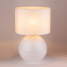 Lampe à poser PALLA WHITE tissu et verre blanc Minimaliste 