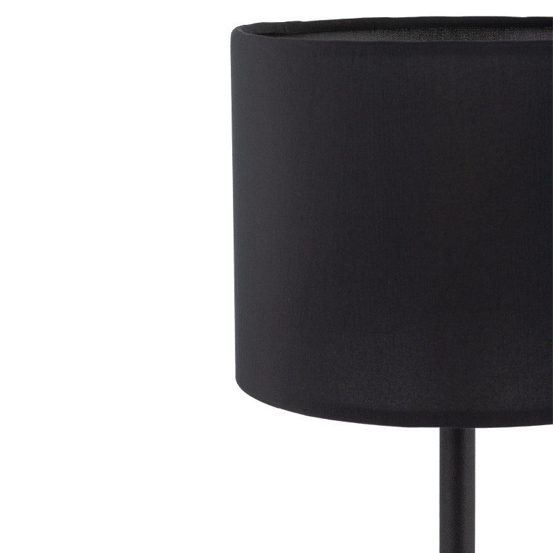 Lampe à poser RONDO BLACK tissu noir Minimaliste 