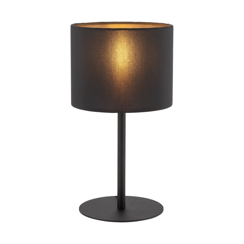 Lampe à poser RONDO BLACK tissu noir Minimaliste 