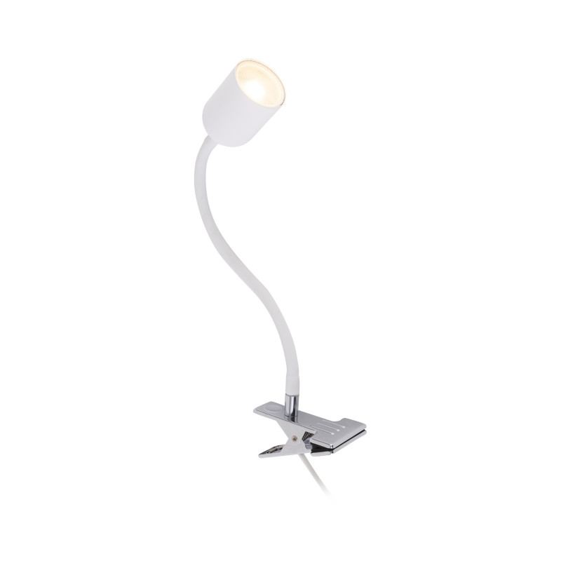 Lampe à poser flexible à pince TOP WHITE metal blanc Minimaliste 