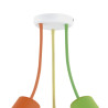 Plafonnier tricolore WIRE COLOUR 3 abat-jour tissu orange jaune vert Enfant 