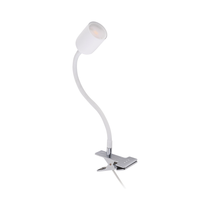 Lampe à poser flexible à pince TOP WHITE metal blanc Minimaliste 